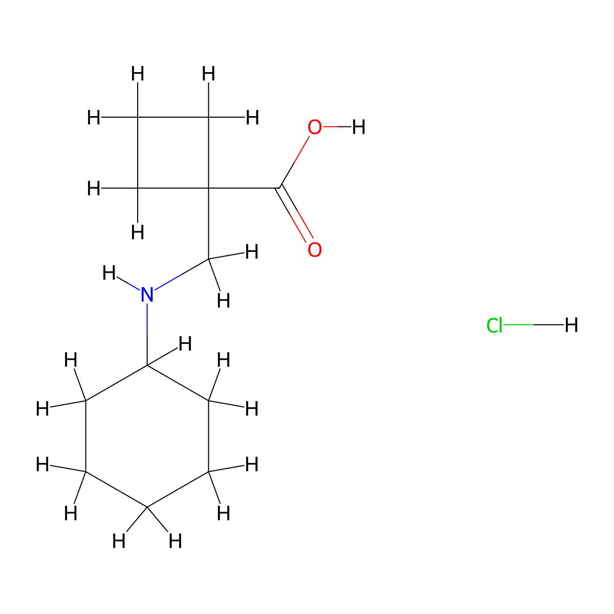 1-[(Cyclohexylamino)methyl]cyclobutane-1-carboxylicacidhydrochloride molecular structure, CAS 2613385-32-1