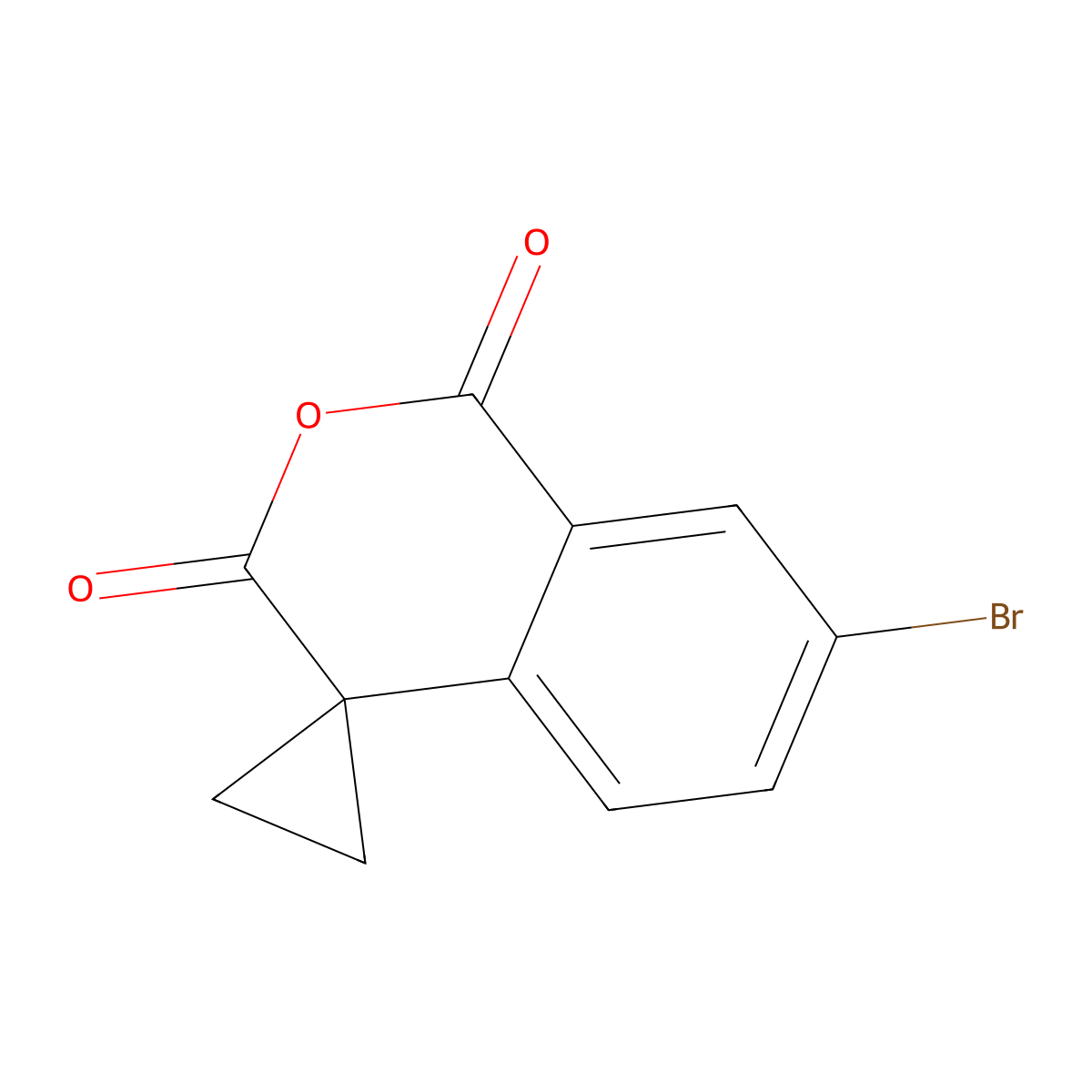 7-Bromo-1,3-dihydrospiro[2-benzopyran-4,1'-cyclopropane]-1,3-dione molecular structure, CAS 2613385-33-2