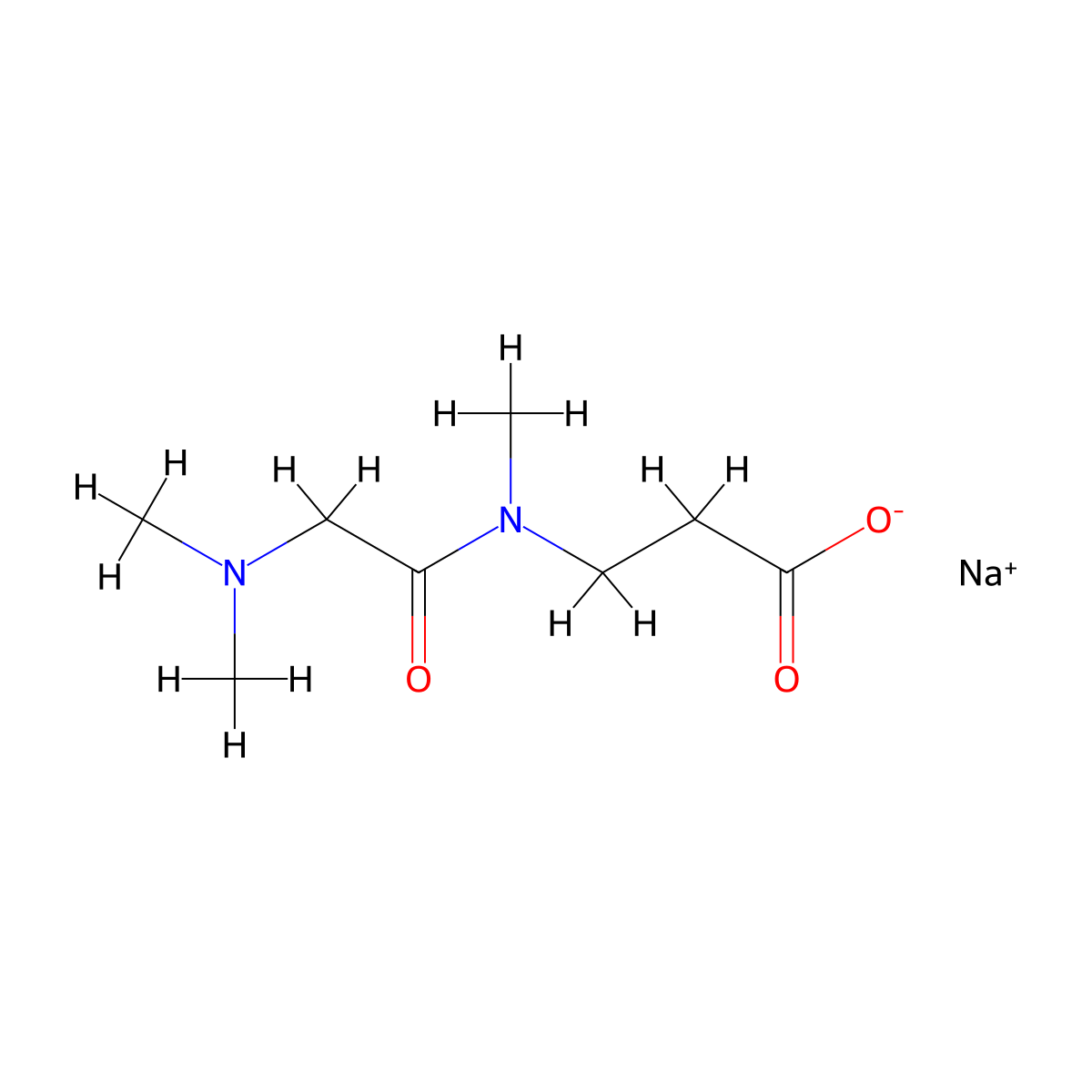 sodium 3-[2-(dimethylamino)-N-methylacetamido]propanoate molecular structure, CAS 2613385-37-6