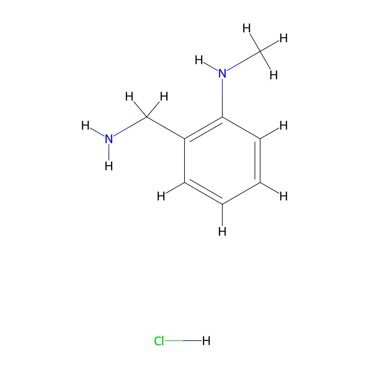 2-(aminomethyl)-N-methylaniline hydrochloride molecular structure, CAS 2613385-43-4