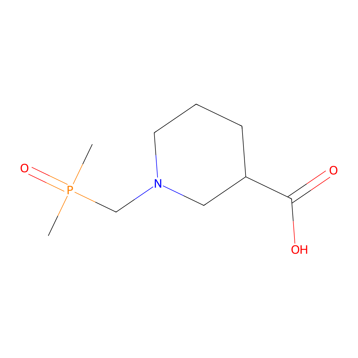 1-[(Dimethylphosphoryl)methyl]piperidine-3-carboxylic acid molecular structure, CAS 2613385-47-8