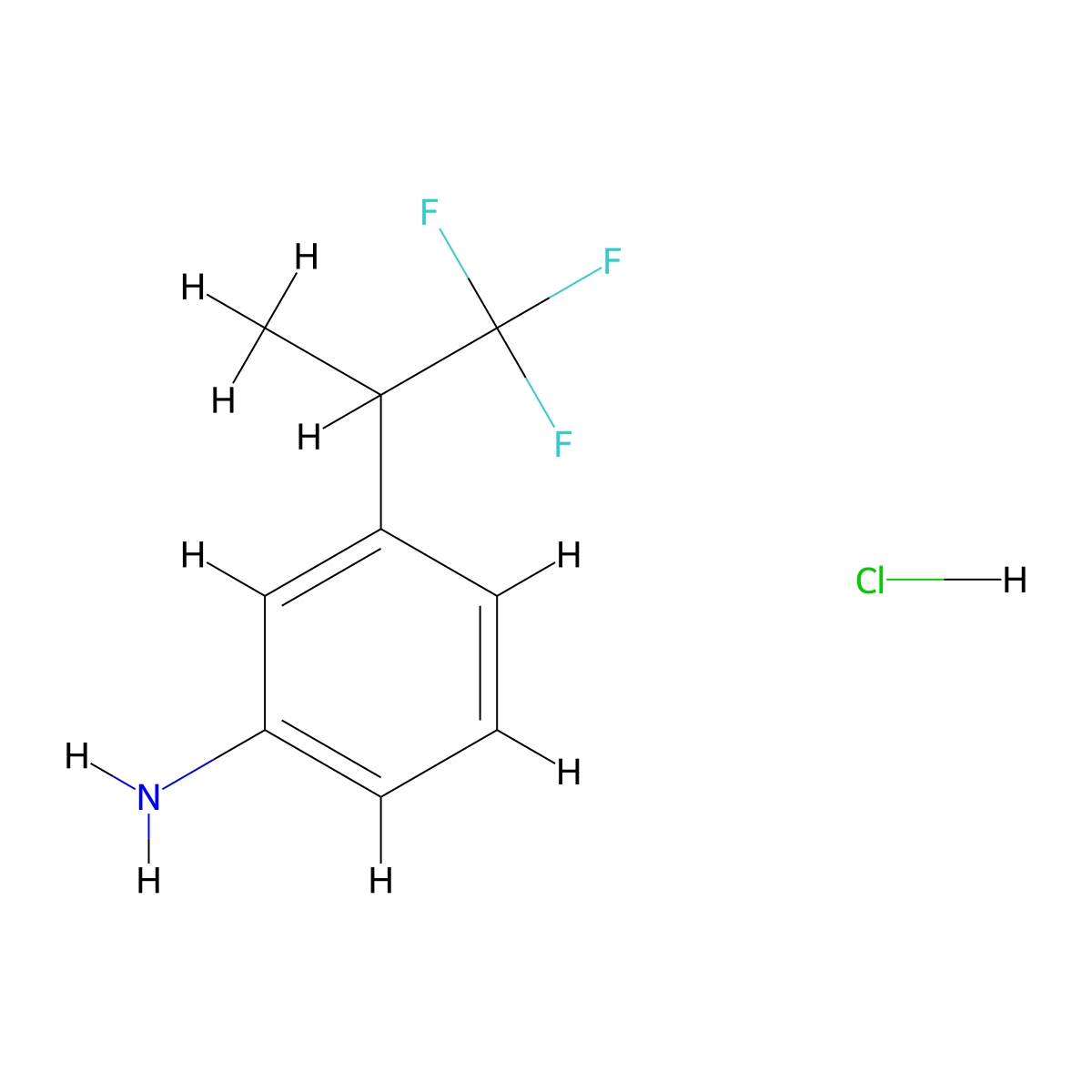3-(1,1,1-Trifluoropropan-2-yl)aniline hydrochloride molecular structure, CAS 2613385-53-6