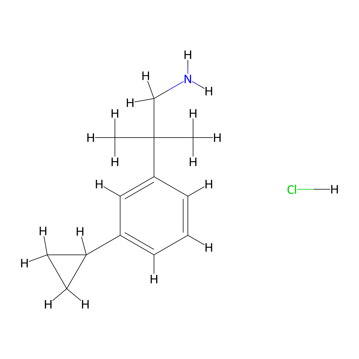2-(3-Cyclopropylphenyl)-2-methylpropan-1-amine hydrochloride molecular structure, CAS 2613385-54-7