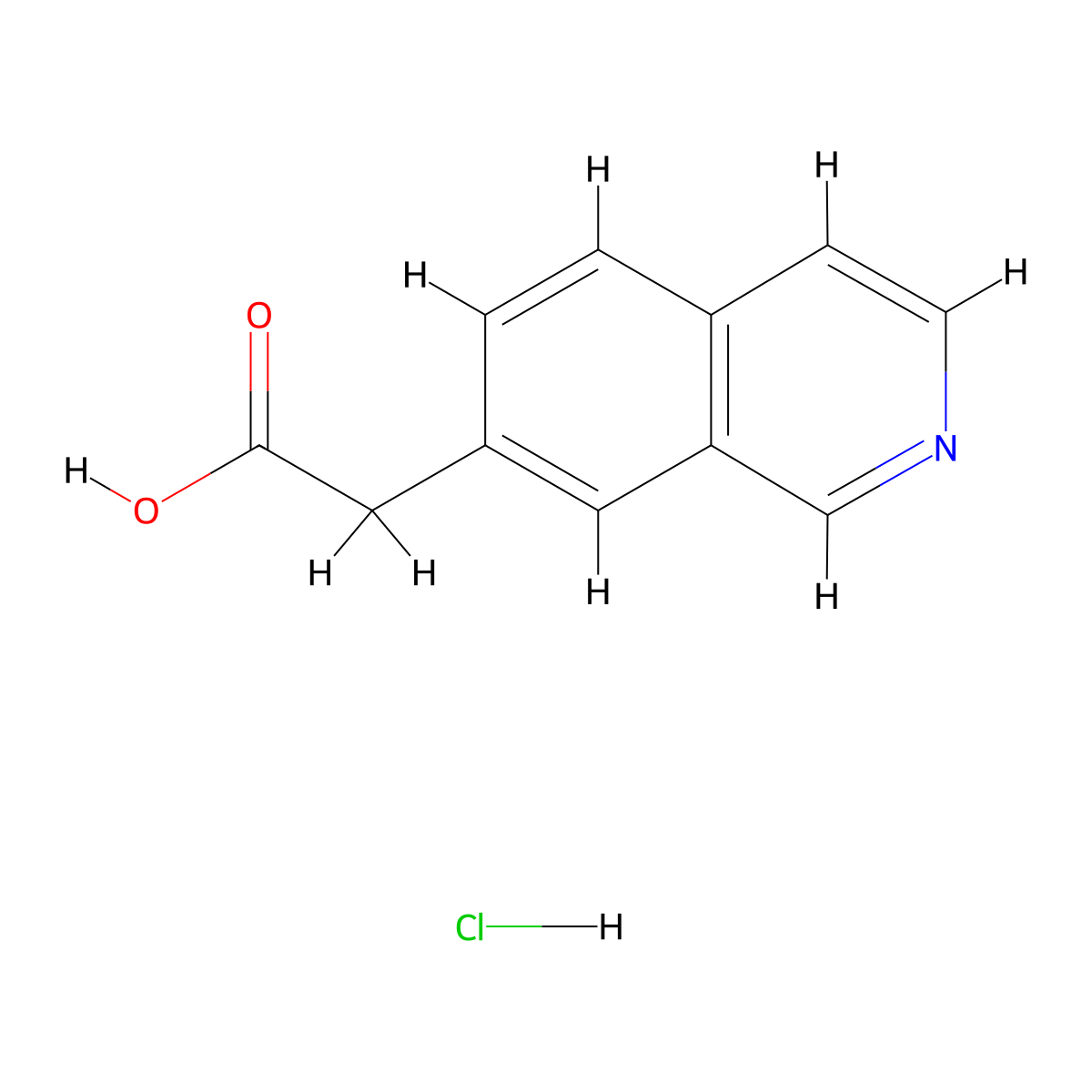 2-(Isoquinolin-7-yl)acetic acid hydrochloride molecular structure, CAS 2613385-55-8