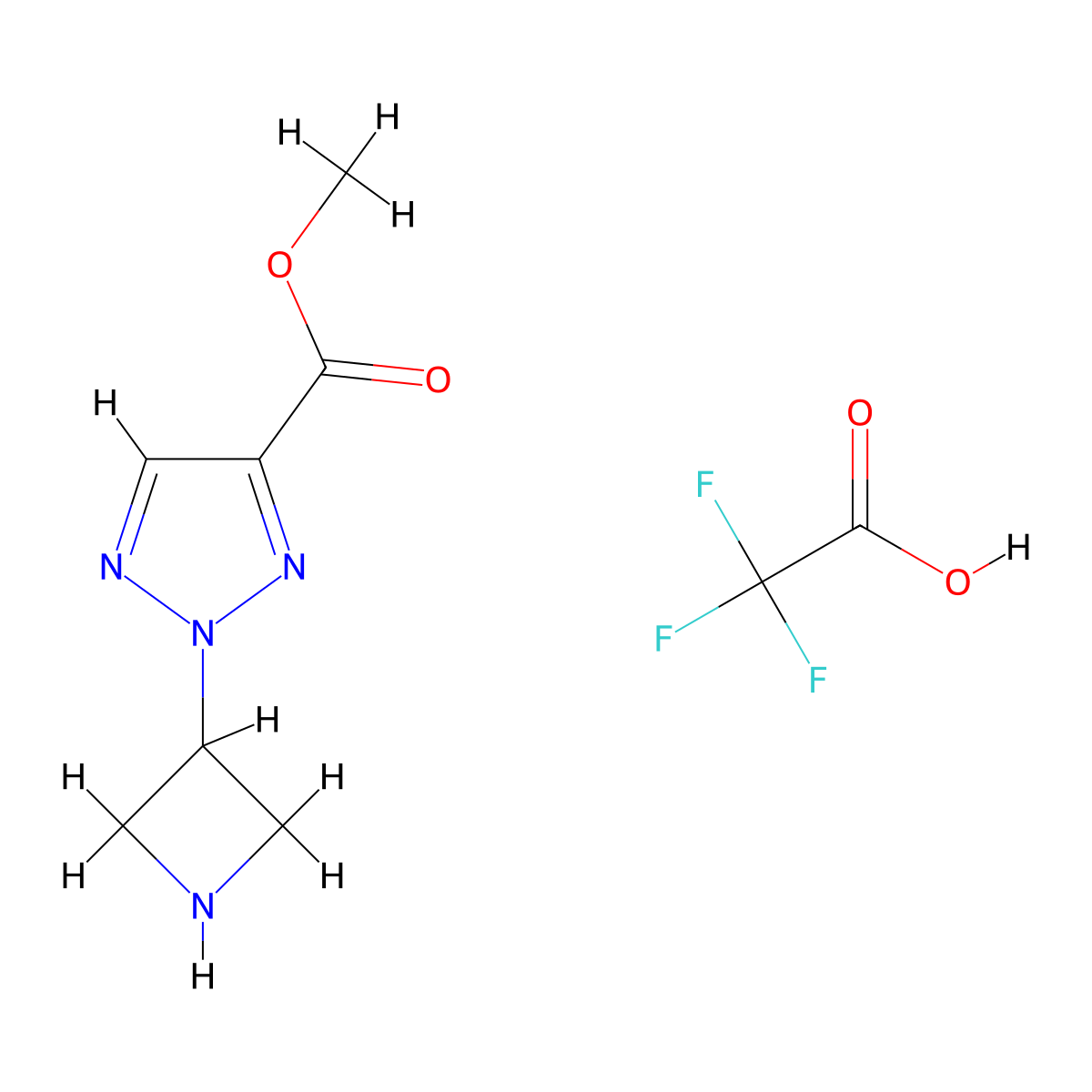 methyl2-(azetidin-3-yl)-2H-1,2,3-triazole-4-carboxylate,trifluoroaceticacid molecular structure, CAS 2613385-63-8