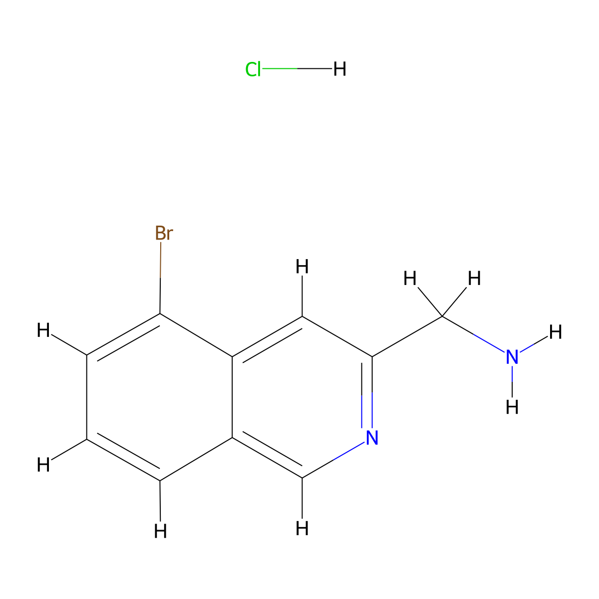1-(5-Bromoisoquinolin-3-yl)methanamine hydrochloride molecular structure, CAS 2613385-66-1