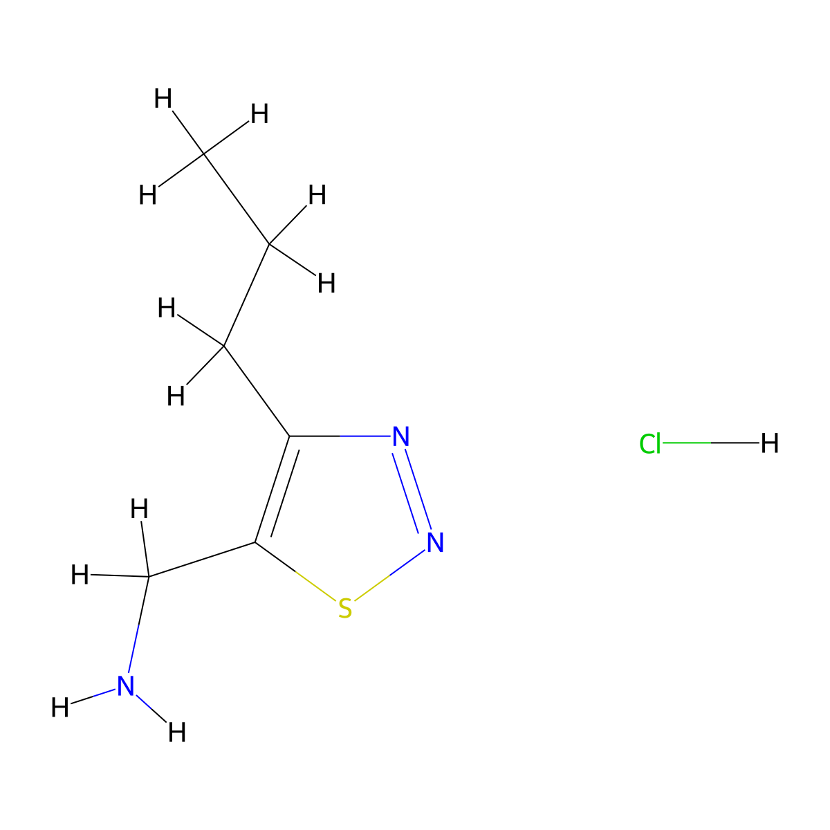 1-(4-Propyl-1,2,3-thiadiazol-5-yl)methanaminehydrochloride molecular structure, CAS 2613385-67-2