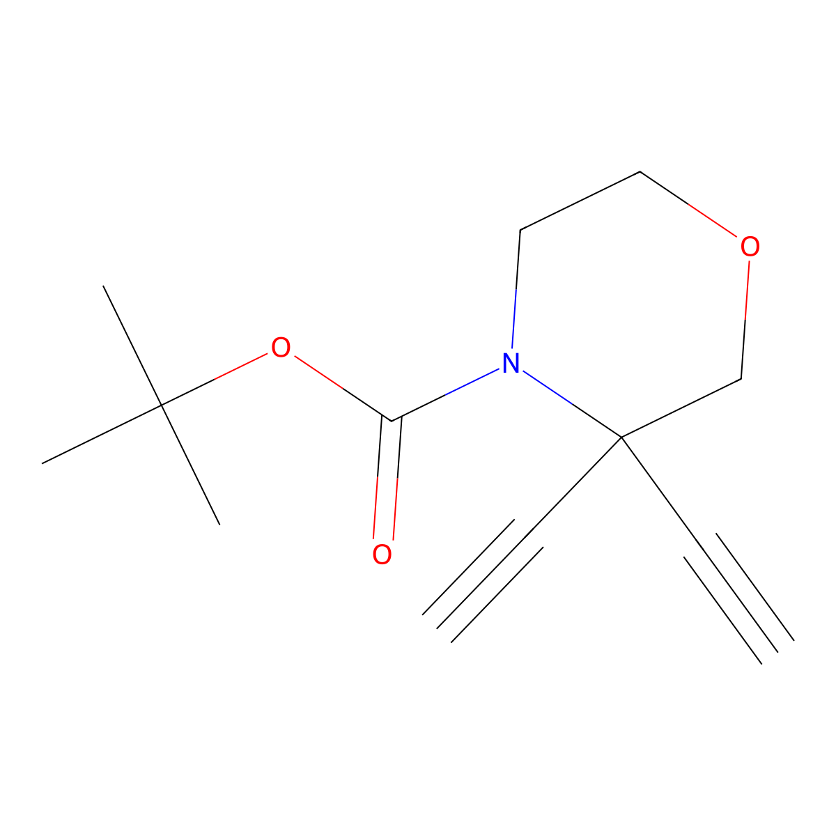 Tert-butyl3,3-diethynylmorpholine-4-carboxylate molecular structure, CAS 2613385-72-9