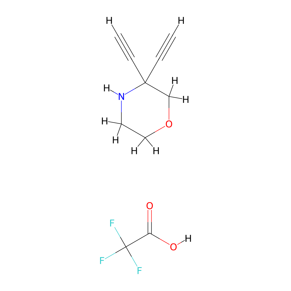 3,3-Diethynylmorpholine; trifluoroacetic acid molecular structure, CAS 2613385-76-3