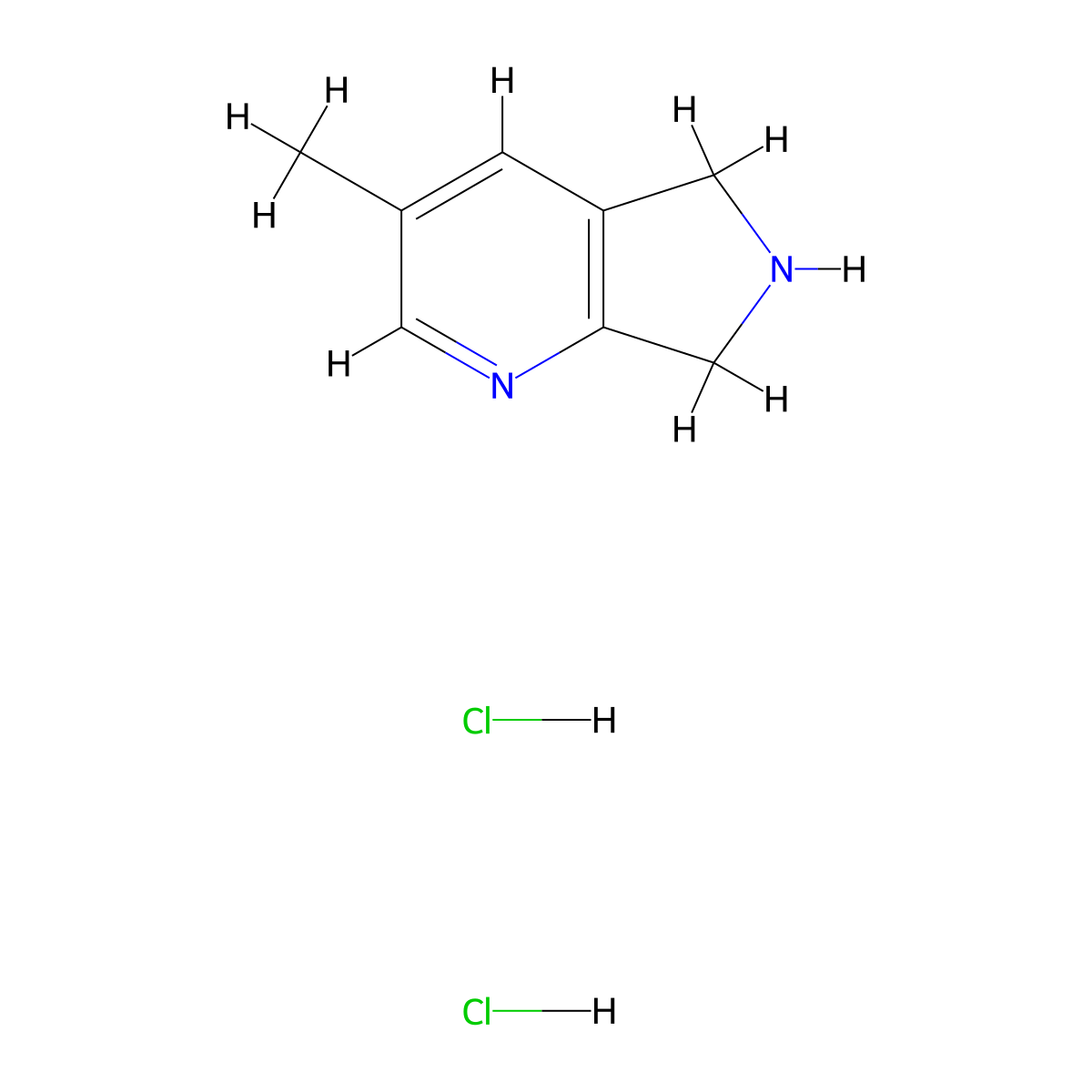 3-methyl-5H,6H,7H-pyrrolo[3,4-b]pyridine dihydrochloride molecular structure, CAS 2613385-77-4
