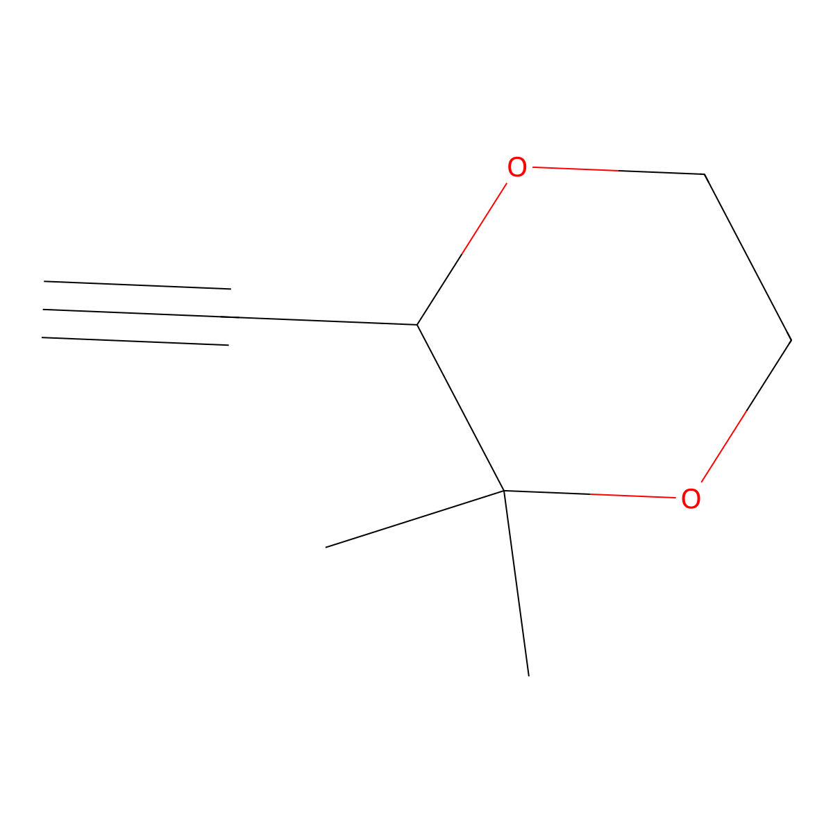 3-Ethynyl-2,2-dimethyl-1,4-dioxane molecular structure, CAS 2613385-88-7