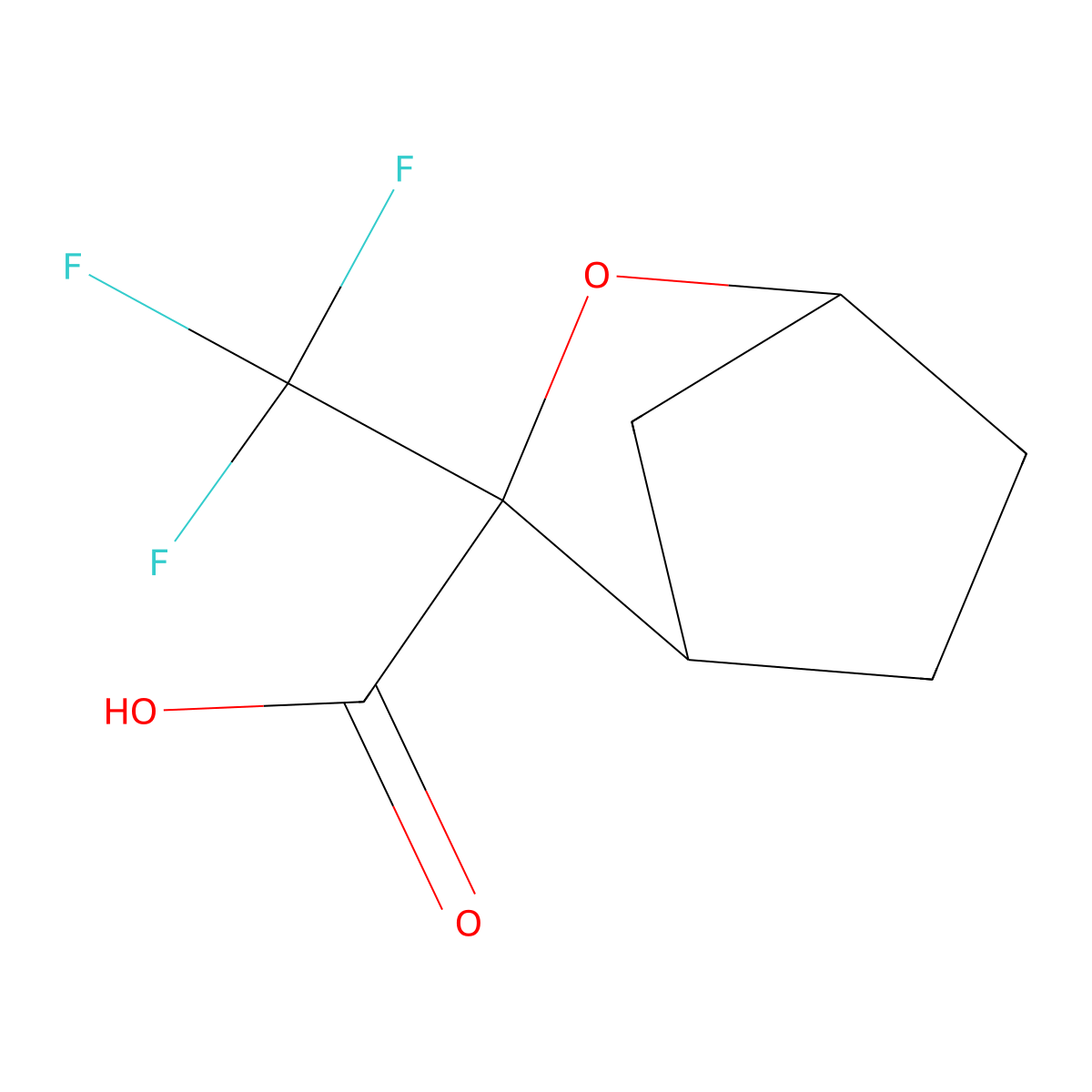 3-(Trifluoromethyl)-2-oxabicyclo[2.2.1]heptane-3-carboxylic acid molecular structure, CAS 2613385-92-3