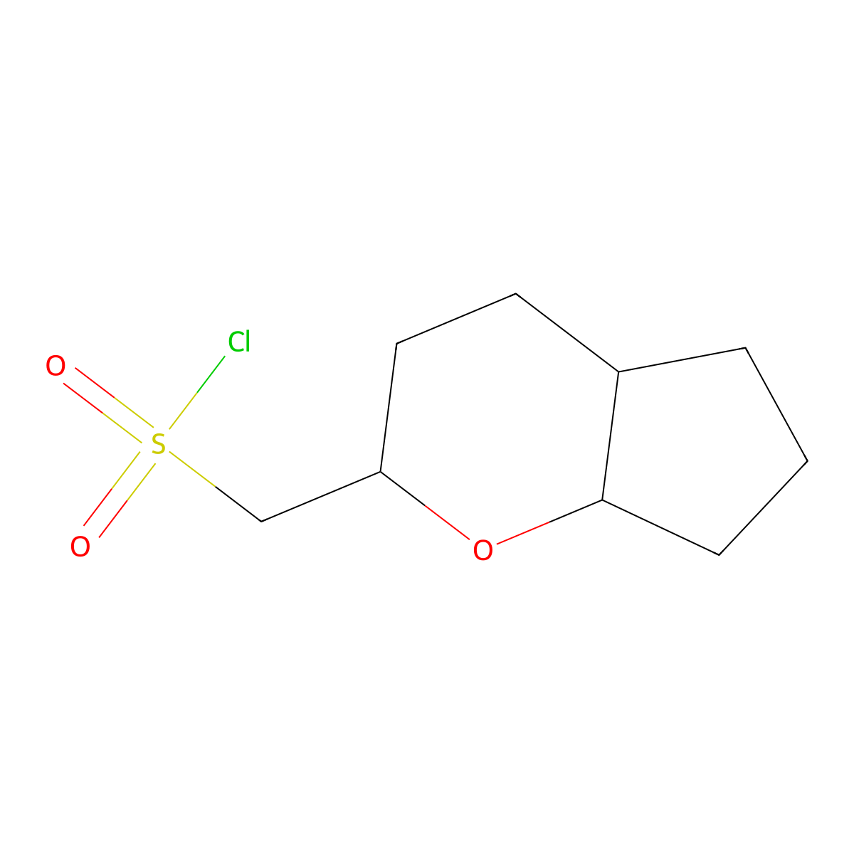 {Octahydrocyclopenta[b]pyran-2-yl}methanesulfonyl chloride molecular structure, CAS 2613385-93-4