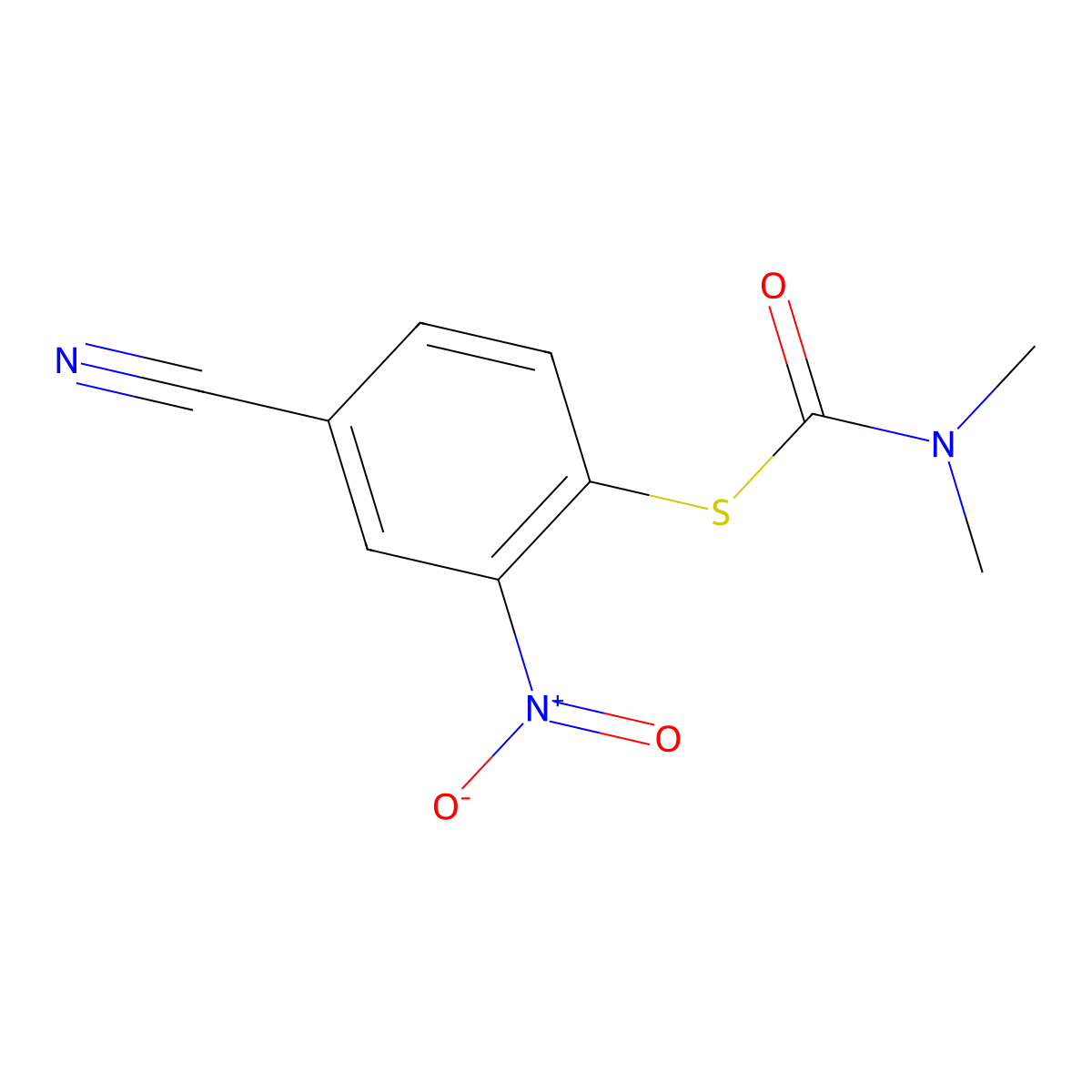 1-[(4-cyano-2-nitrophenyl)sulfanyl]-N,N-dimethylformamide molecular structure, CAS 2613385-95-6