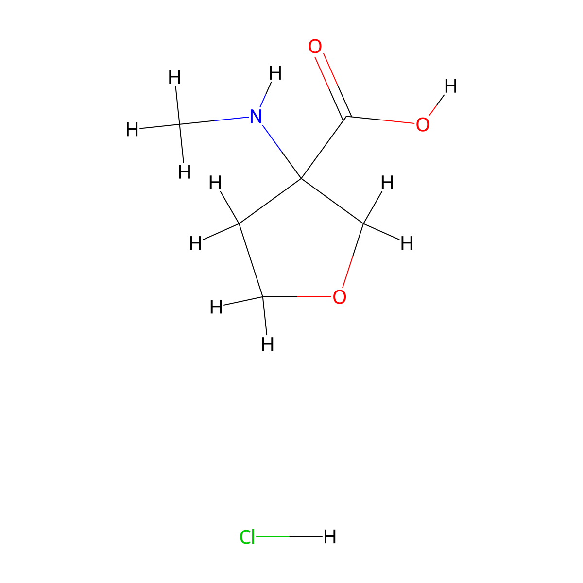 3-(Methylamino)oxolane-3-carboxylicacidhydrochloride molecular structure, CAS 2613385-99-0
