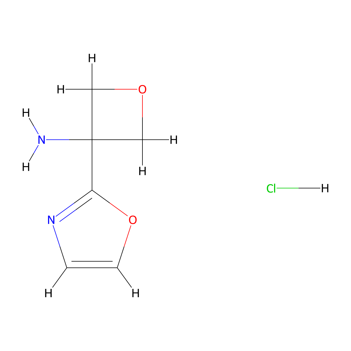 3-(1,3-Oxazol-2-yl)oxetan-3-aminehydrochloride molecular structure, CAS 2613386-01-7