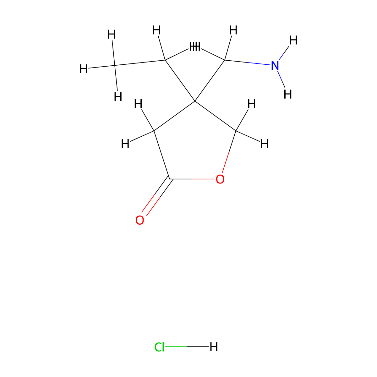 4-(Aminomethyl)-4-ethyloxolan-2-one hydrochloride molecular structure, CAS 2613386-17-5