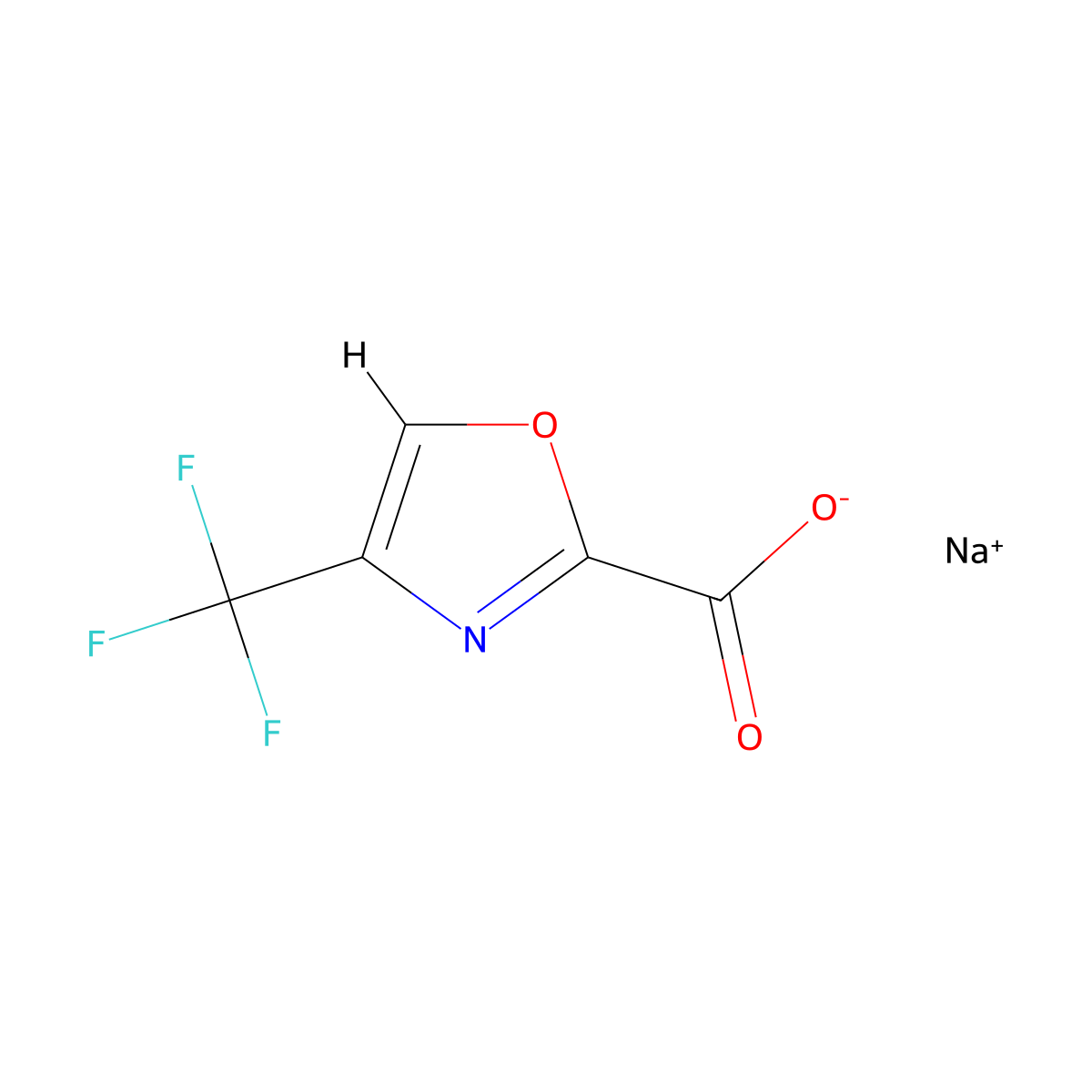 Sodium4-(trifluoromethyl)-1,3-oxazole-2-carboxylate molecular structure, CAS 2613386-33-5