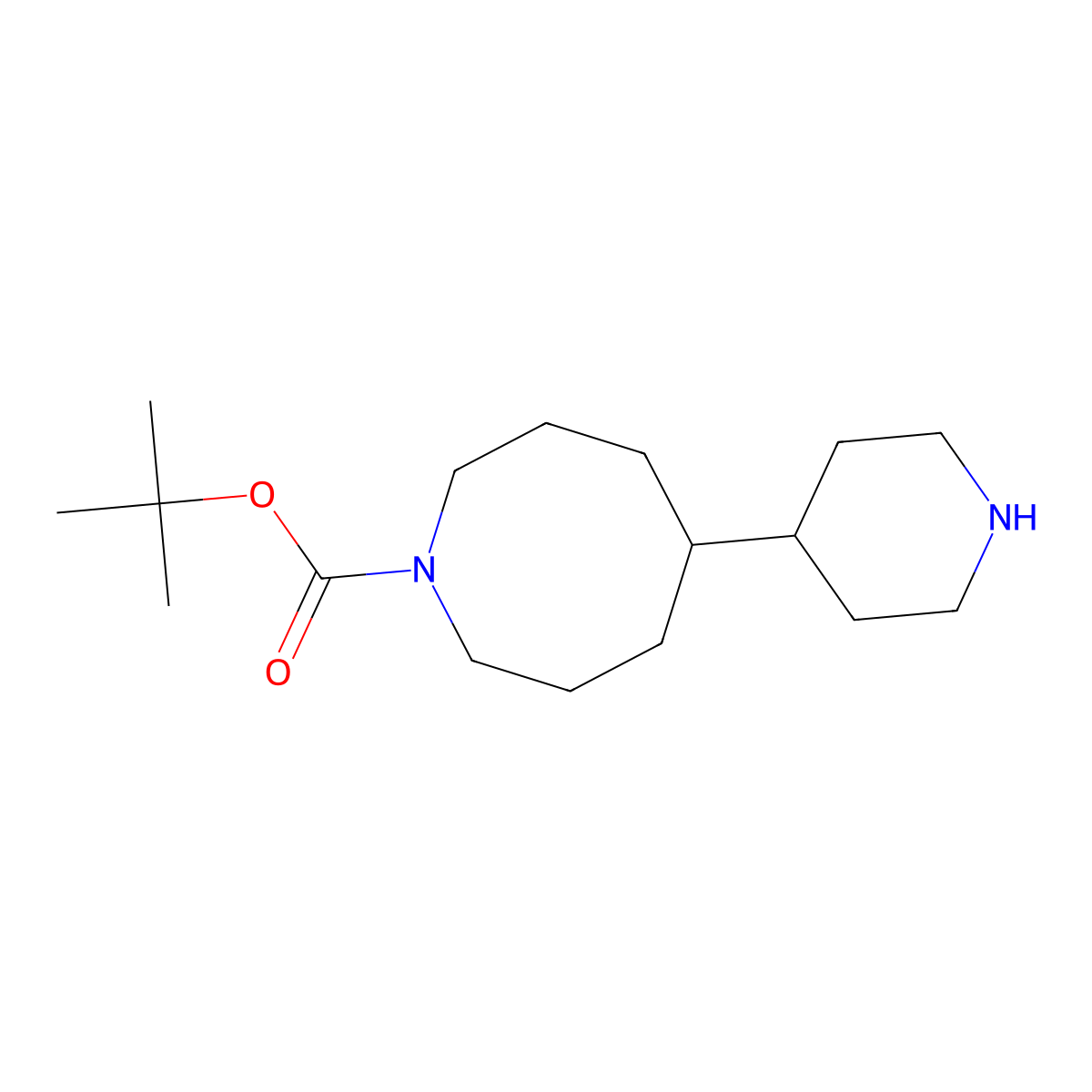 Tert-butyl 5-(piperidin-4-yl)azocane-1-carboxylate molecular structure, CAS 2613386-46-0