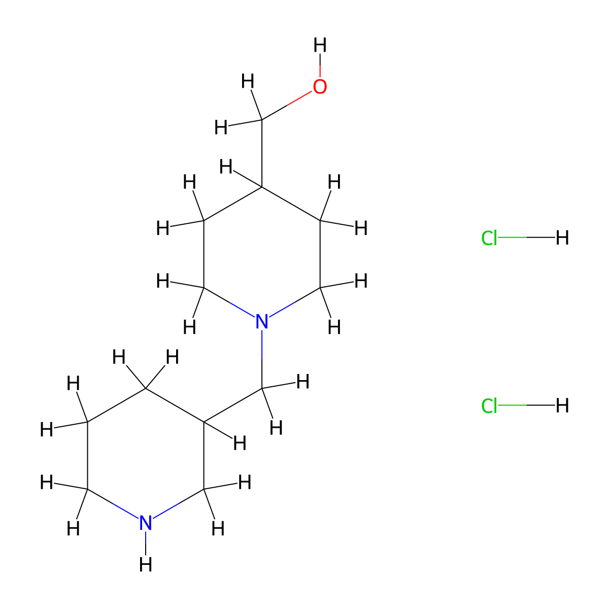 {1-[(Piperidin-3-yl)methyl]piperidin-4-yl}methanol dihydrochloride molecular structure, CAS 2613386-68-6