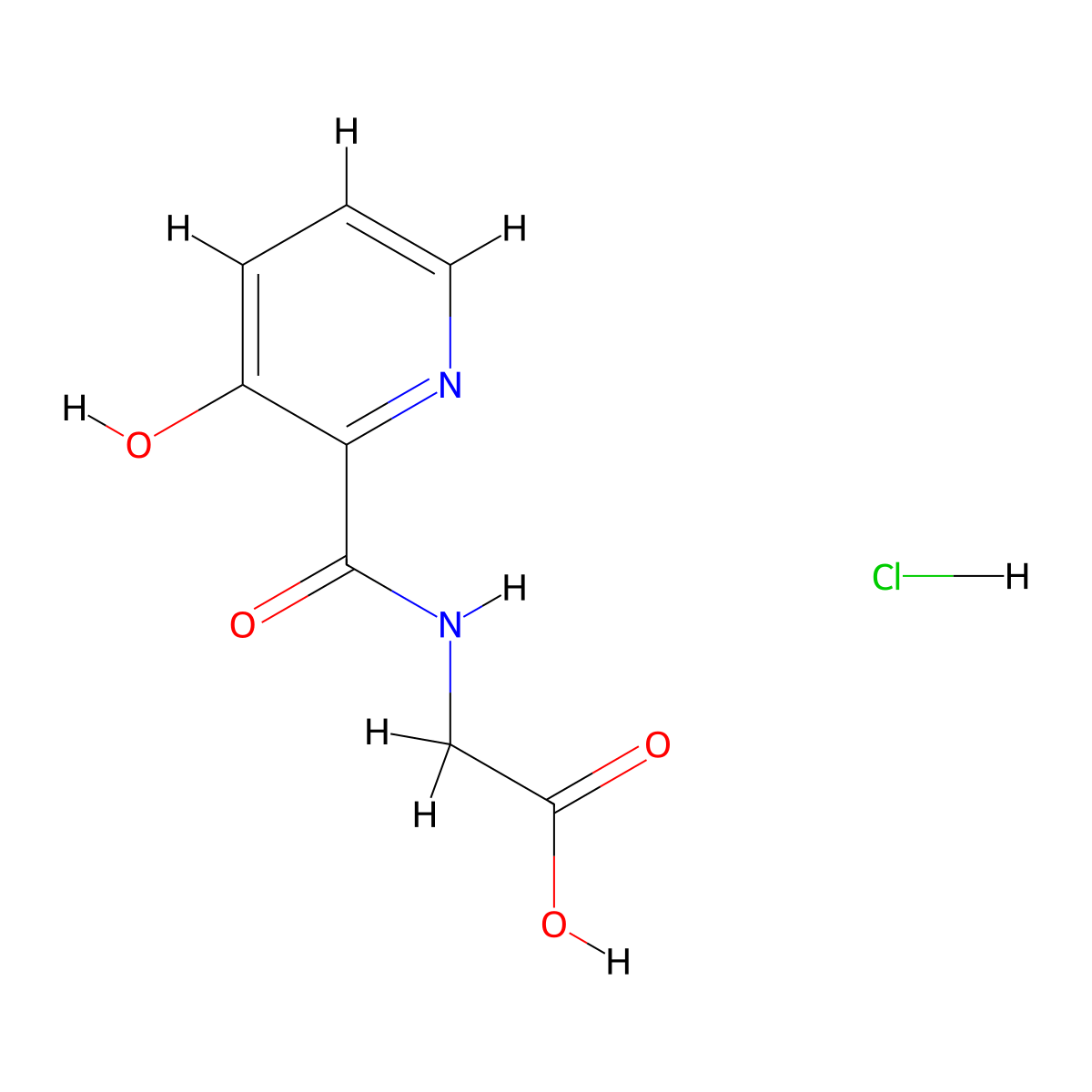 2-[(3-Hydroxypyridin-2-yl)formamido]aceticacidhydrochloride molecular structure, CAS 2613386-81-3