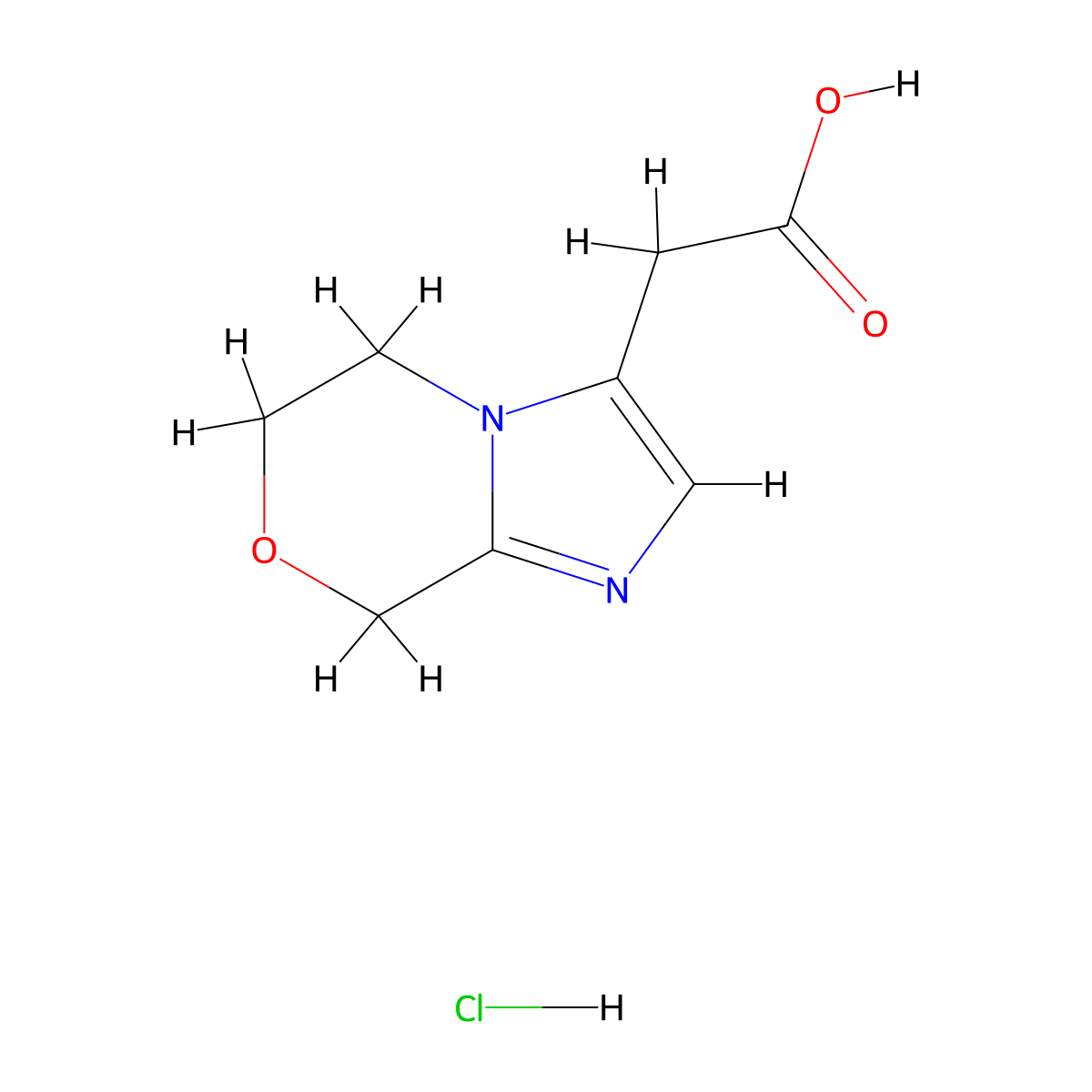 2-{5H,6H,8H-imidazo[2,1-c][1,4]oxazin-3-yl}aceticacidhydrochloride molecular structure, CAS 2613386-95-9