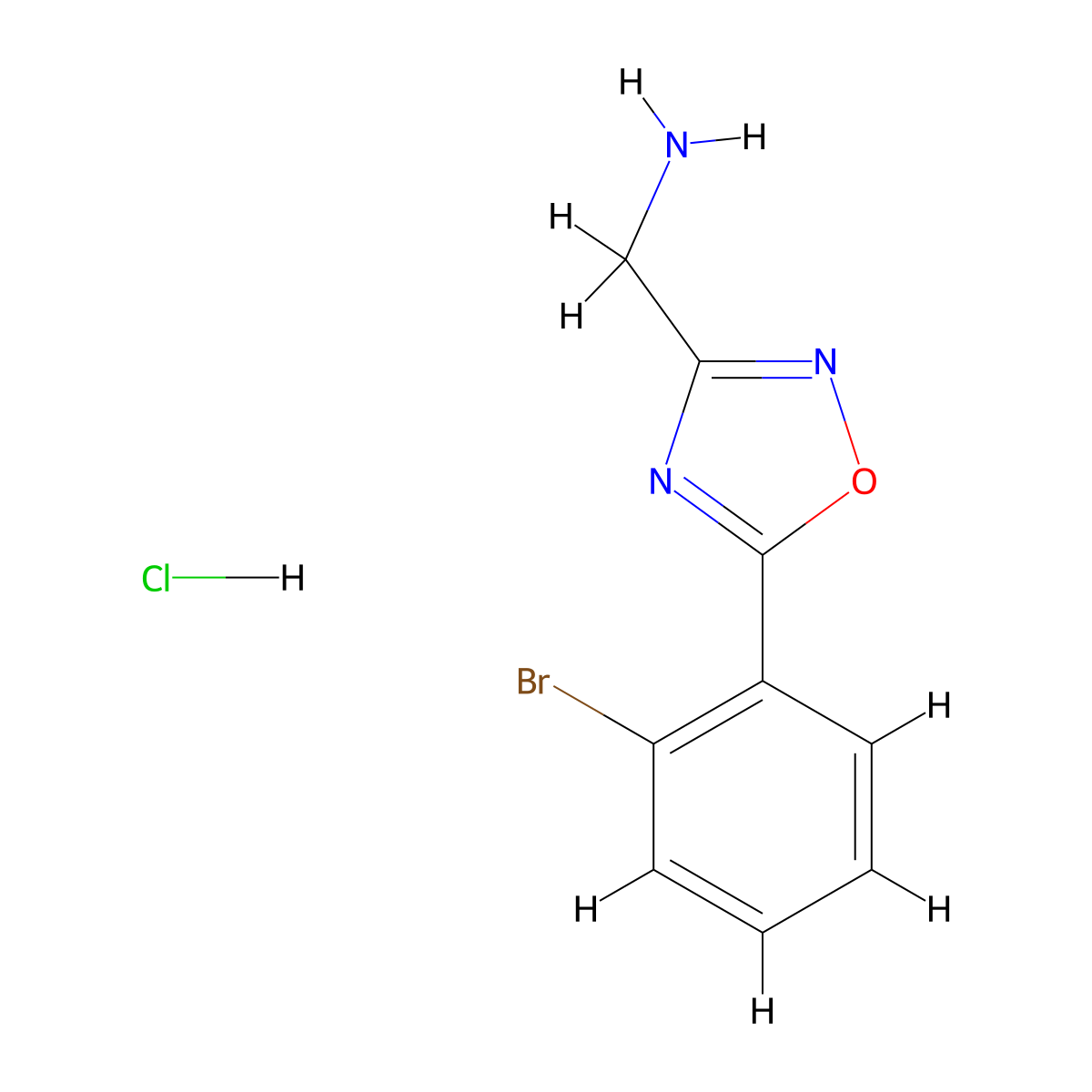 [5-(2-Bromophenyl)-1,2,4-oxadiazol-3-yl]methanaminehydrochloride molecular structure, CAS 2613387-21-4