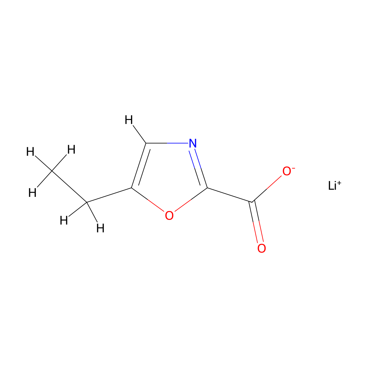 Lithium(1+) 5-ethyl-1,3-oxazole-2-carboxylate molecular structure, CAS 2613387-23-6