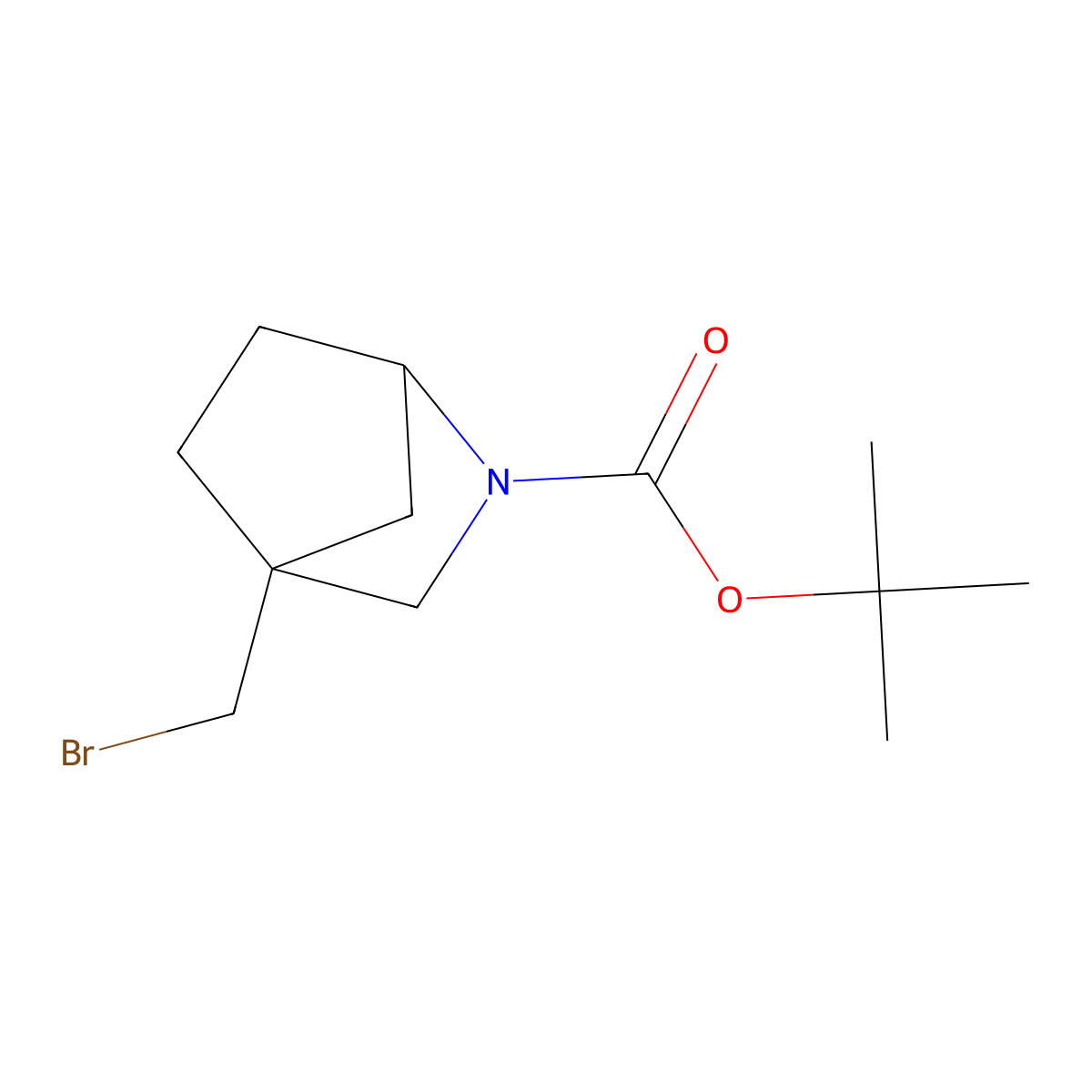 Tert-butyl 4-(bromomethyl)-2-azabicyclo[2.2.1]heptane-2-carboxylate molecular structure, CAS 2613388-52-4