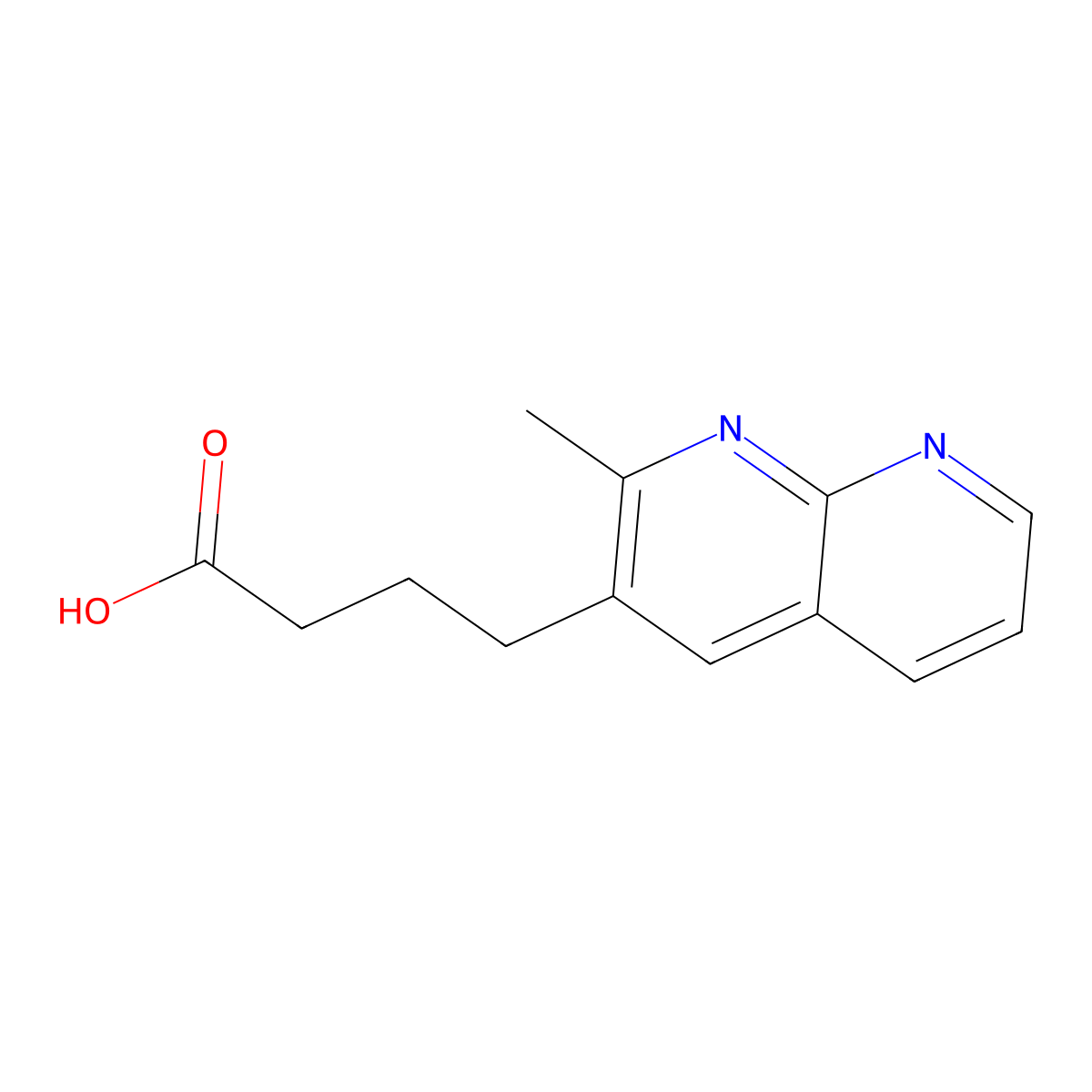 4-(2-Methyl-1,8-naphthyridin-3-yl)butanoic acid molecular structure, CAS 2613388-69-3