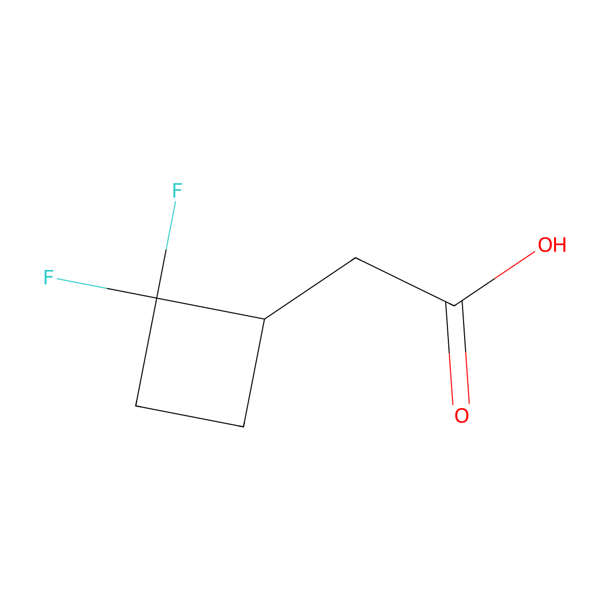 2-(2,2-Difluorocyclobutyl)acetic acid molecular structure, CAS 2613388-91-1
