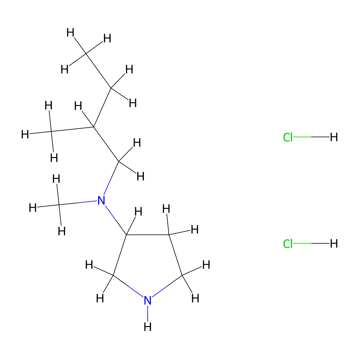 N-methyl-N-(2-methylbutyl)pyrrolidin-3-amine dihydrochloride molecular structure, CAS 2613388-97-7