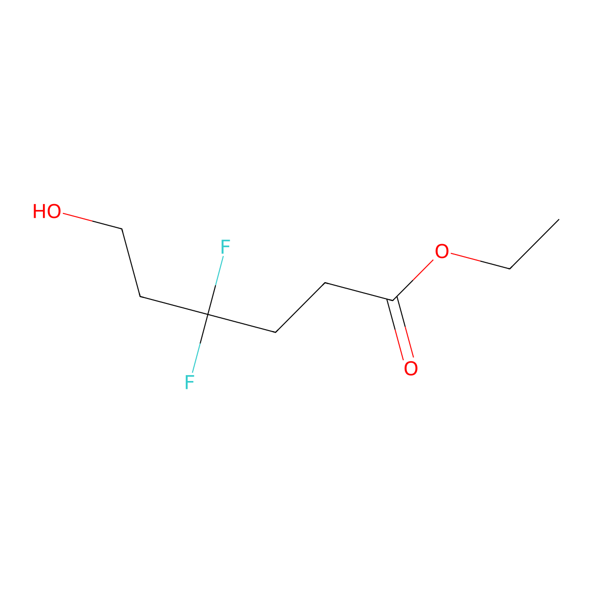 Ethyl 4,4-difluoro-6-hydroxyhexanoate molecular structure, CAS 2613388-99-9