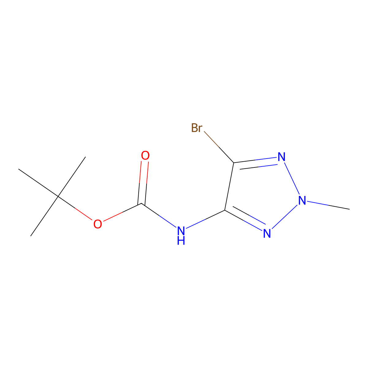 tert-butyl N-(5-bromo-2-methyl-2H-1,2,3-triazol-4-yl)carbamate molecular structure, CAS 2613389-01-6