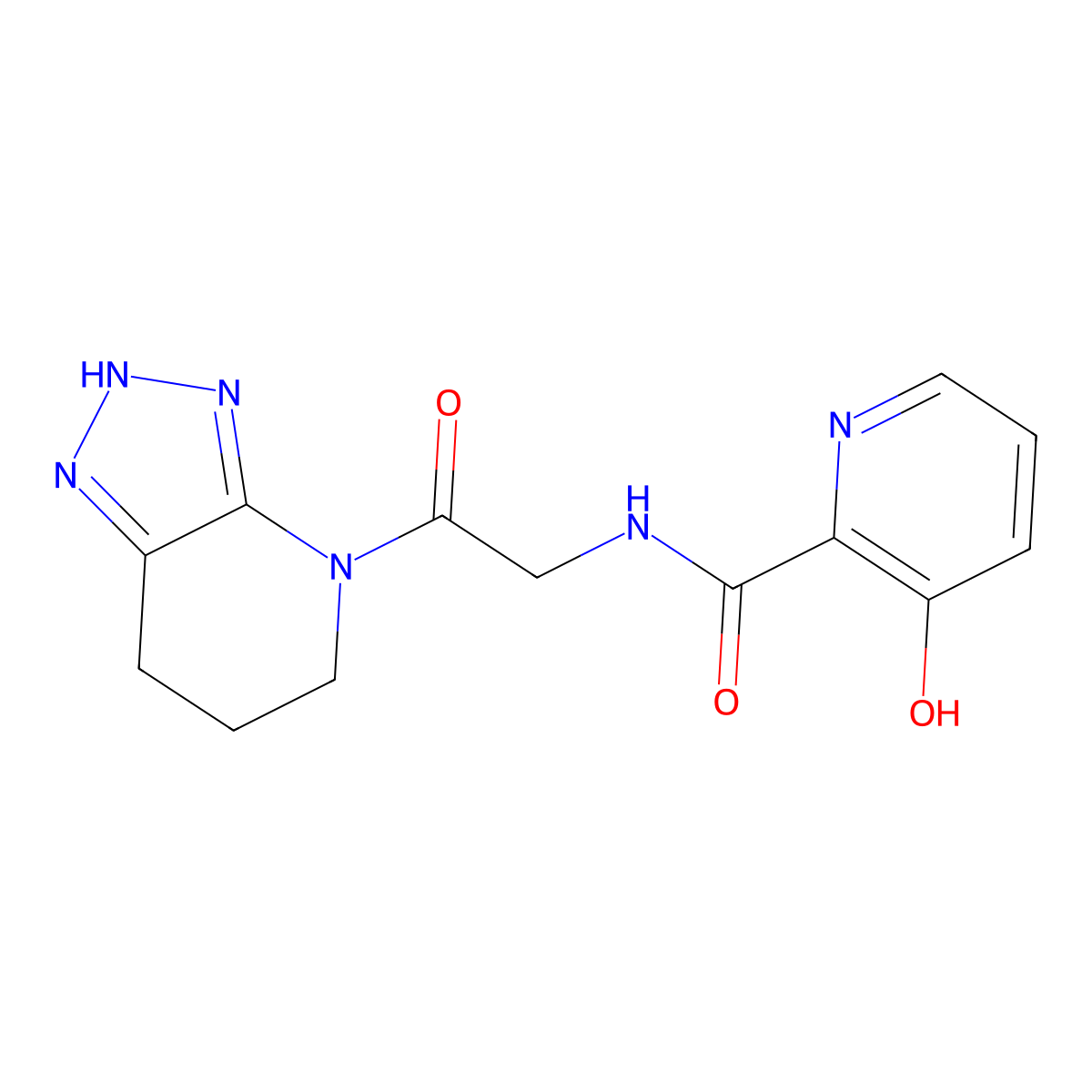3-hydroxy-N-(2-oxo-2-{1H,4H,5H,6H,7H-[1,2,3]triazolo[4,5-b]pyridin-4-yl}ethyl)pyridine-2-carboxamide molecular structure, CAS 2613389-29-8