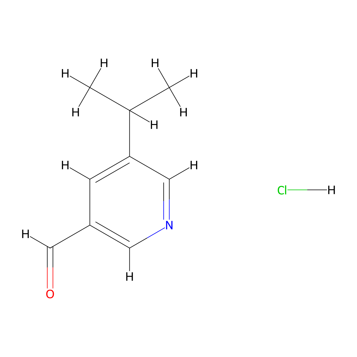 5-(Propan-2-yl)pyridine-3-carbaldehydehydrochloride molecular structure, CAS 2613389-33-4