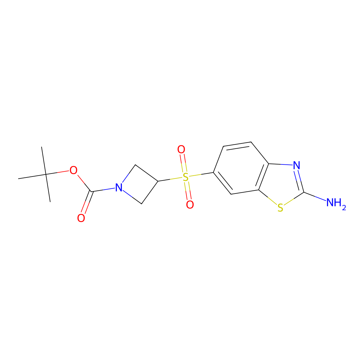 Tert-butyl 3-[(2-amino-1,3-benzothiazol-6-yl)sulfonyl]azetidine-1-carboxylate molecular structure, CAS 2613389-54-9