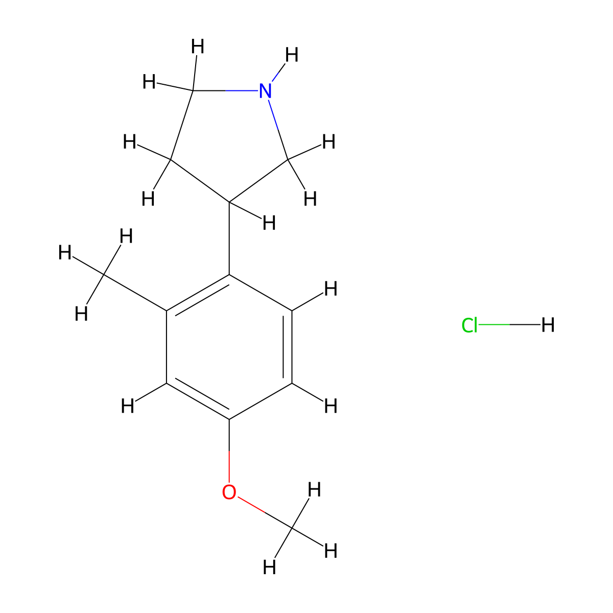 3-(4-Methoxy-2-methylphenyl)pyrrolidine hydrochloride molecular structure, CAS 2613389-69-6