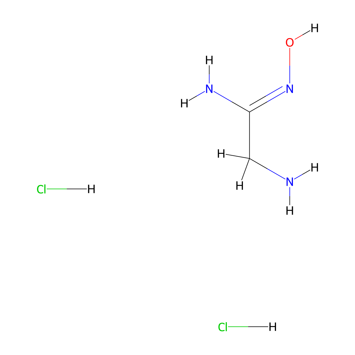 2-amino-N'-hydroxyethanimidamide dihydrochloride molecular structure, CAS 2613422-97-0