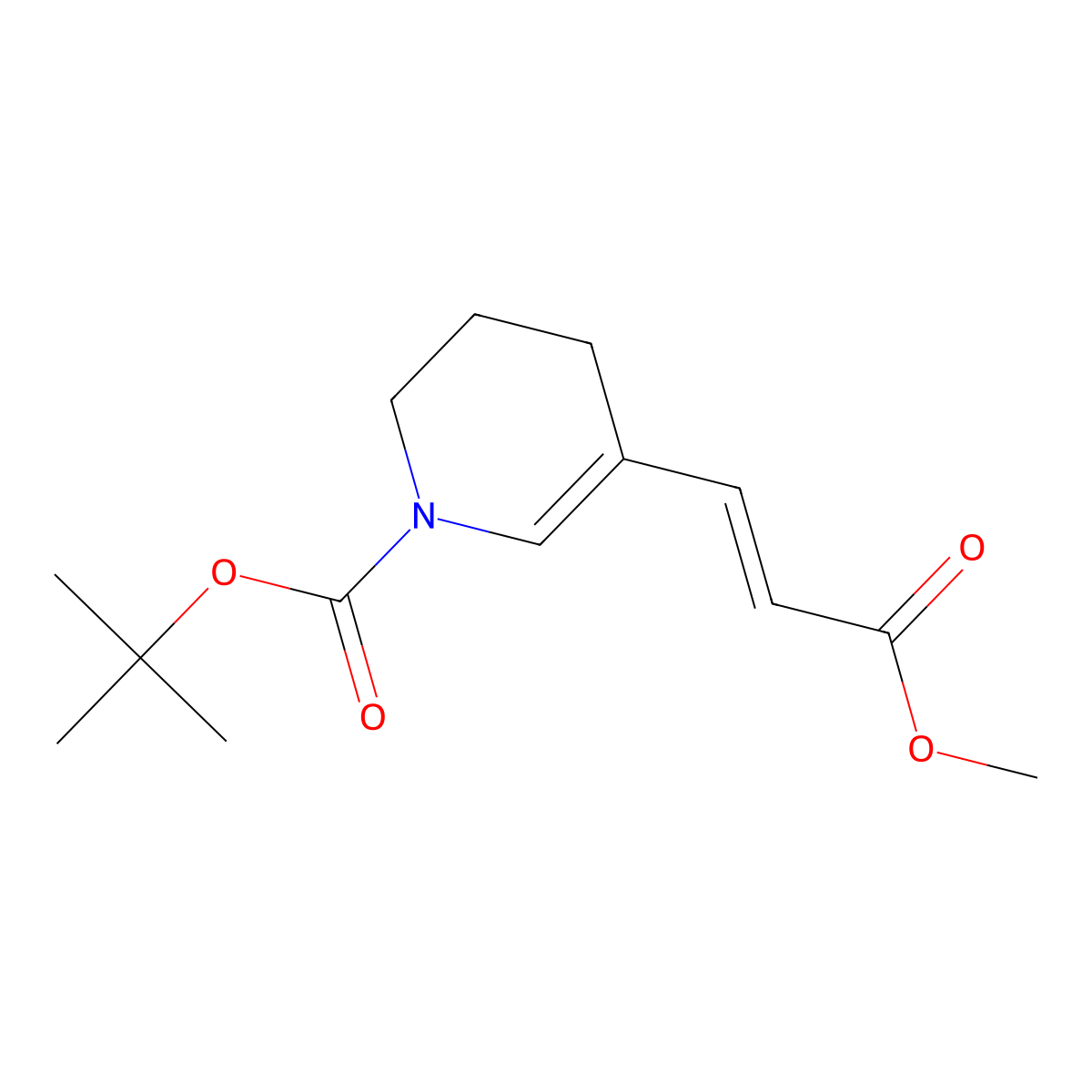 tert-butyl5-[(1E)-3-methoxy-3-oxoprop-1-en-1-yl]-1,2,3,4-tetrahydropyridine-1-carboxylate molecular structure, CAS 2613422-99-2
