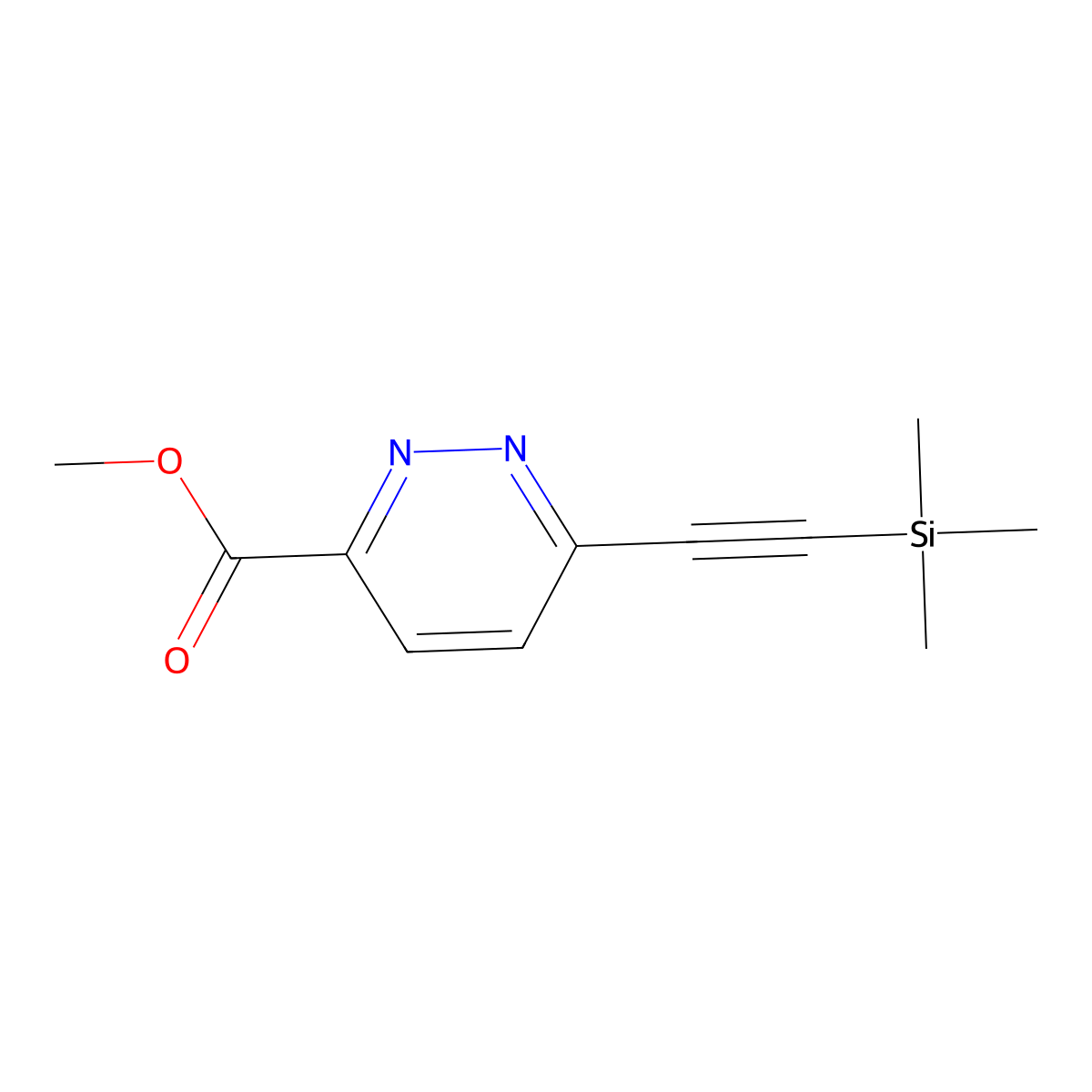 Methyl 6-((trimethylsilyl)ethynyl)pyridazine-3-carboxylate molecular structure, CAS 2613436-86-3