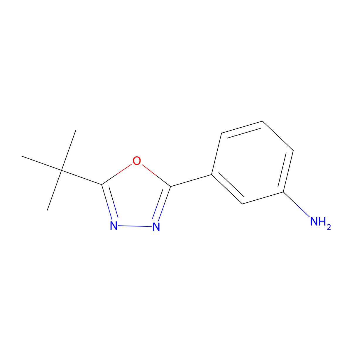 3-(5-Tert-butyl-1,3,4-oxadiazol-2-yl)aniline molecular structure, CAS 261349-38-6