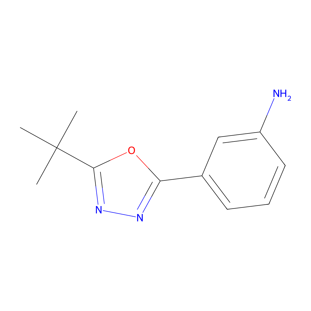 3-(5-Tert-butyl-1,3,4-oxadiazol-2-yl)aniline molecular structure, CAS 261349-38-6