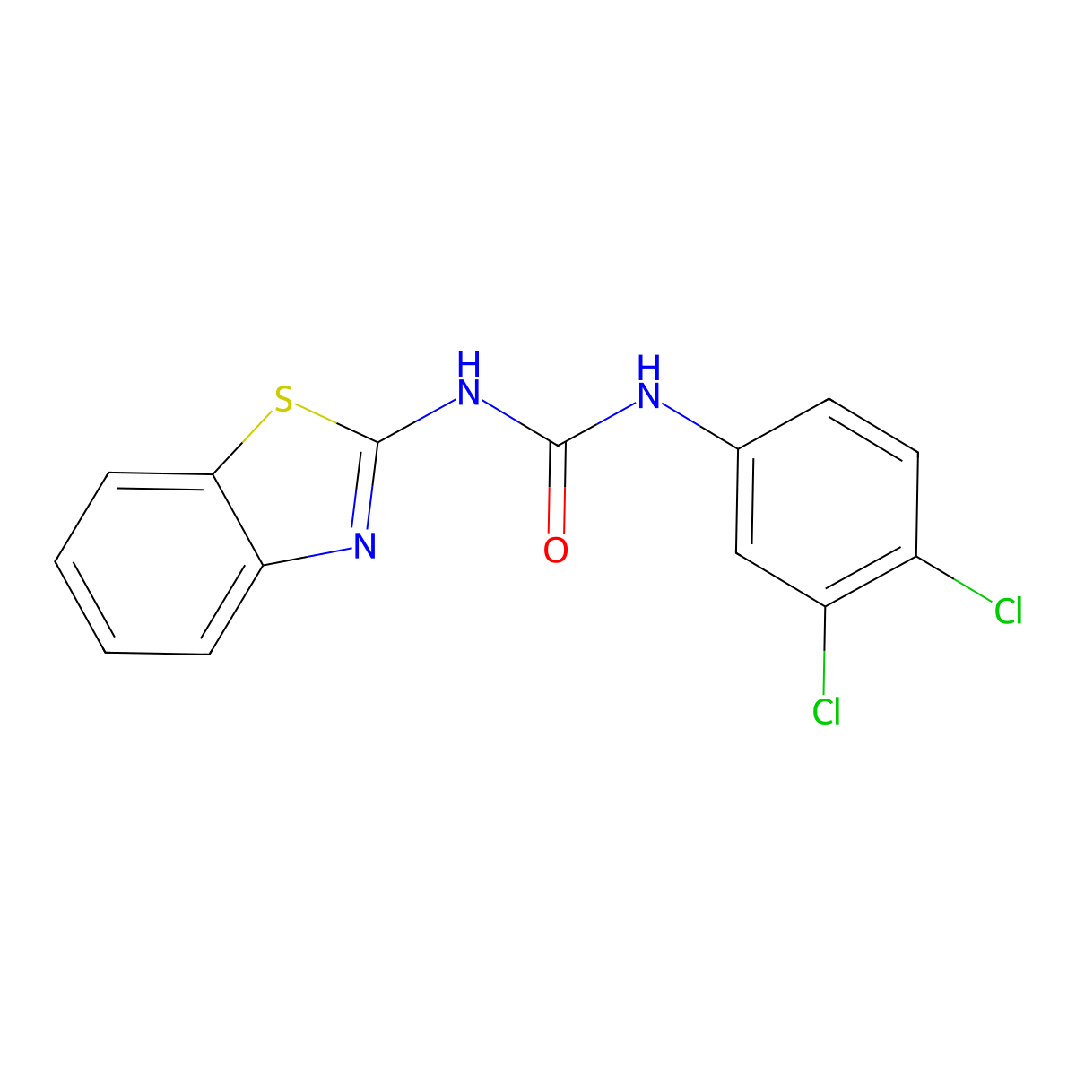 1-(2-Benzothiazolyl)-3-(3,4-dichlorophenyl)urea molecular structure, CAS 26135-17-1