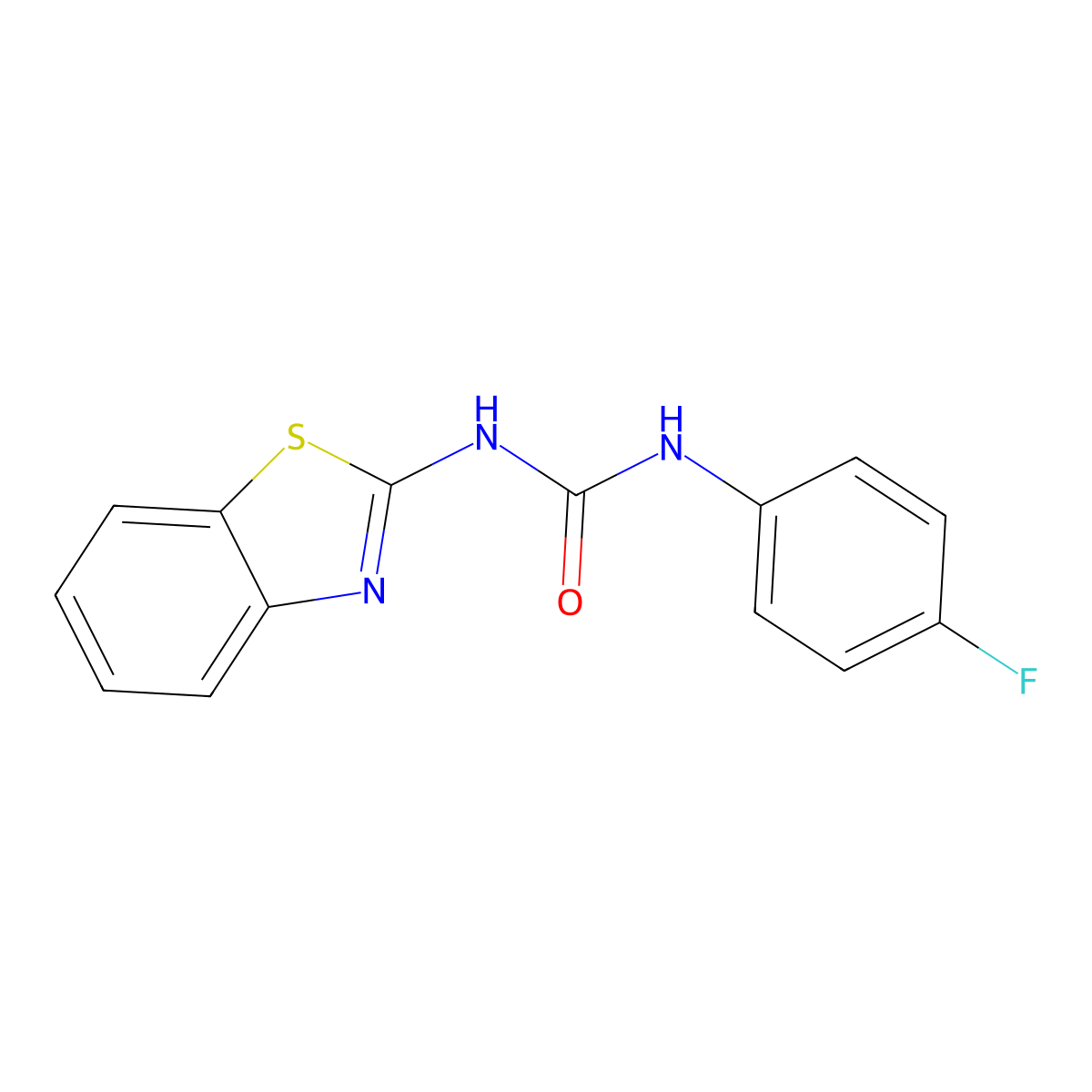 1-Benzothiazol-2-yl-3-(4-fluoro-phenyl)-urea molecular structure, CAS 26135-18-2