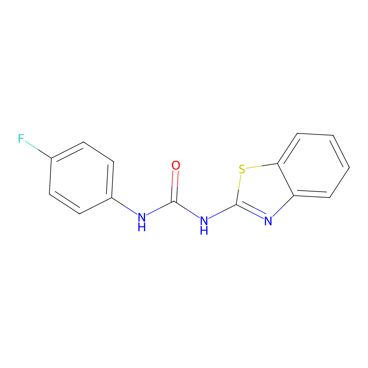 1-Benzothiazol-2-yl-3-(4-fluoro-phenyl)-urea molecular structure, CAS 26135-18-2