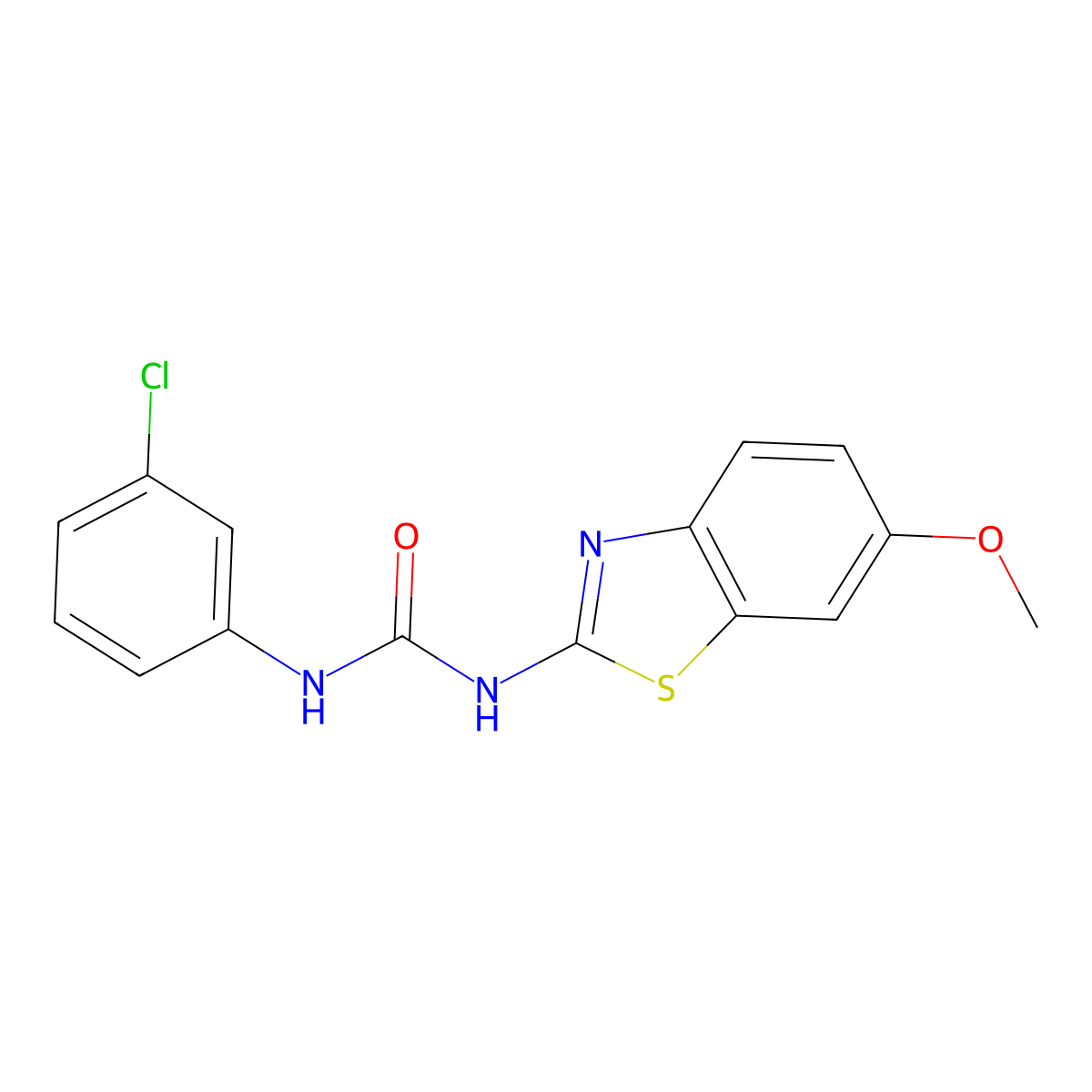 1-(3-Chlorophenyl)-3-(6-methoxy-1,3-benzothiazol-2-yl)urea molecular structure, CAS 26135-26-2