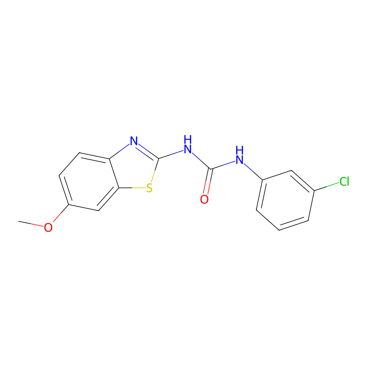 1-(3-Chlorophenyl)-3-(6-methoxy-1,3-benzothiazol-2-yl)urea molecular structure, CAS 26135-26-2