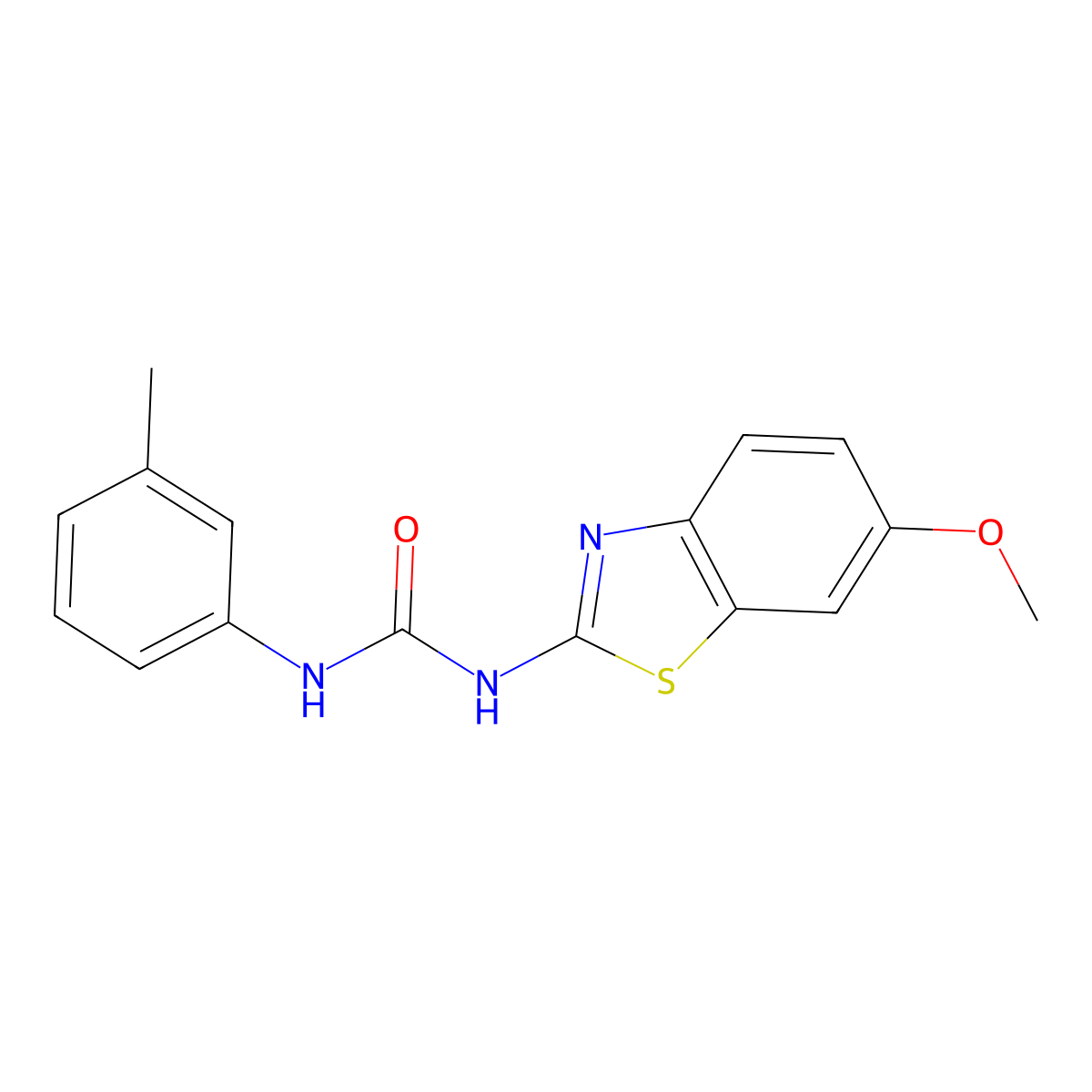 1-(6-Methoxy-1,3-benzothiazol-2-yl)-3-(3-methylphenyl)urea molecular structure, CAS 26135-33-1