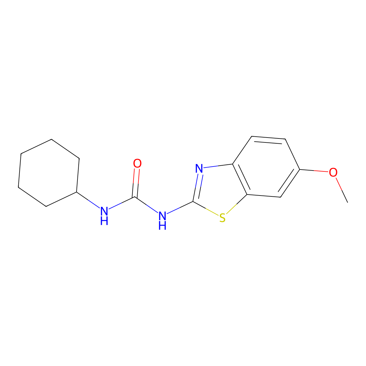 1-Cyclohexyl-3-(6-methoxy-1,3-benzothiazol-2-yl)urea molecular structure, CAS 26135-35-3